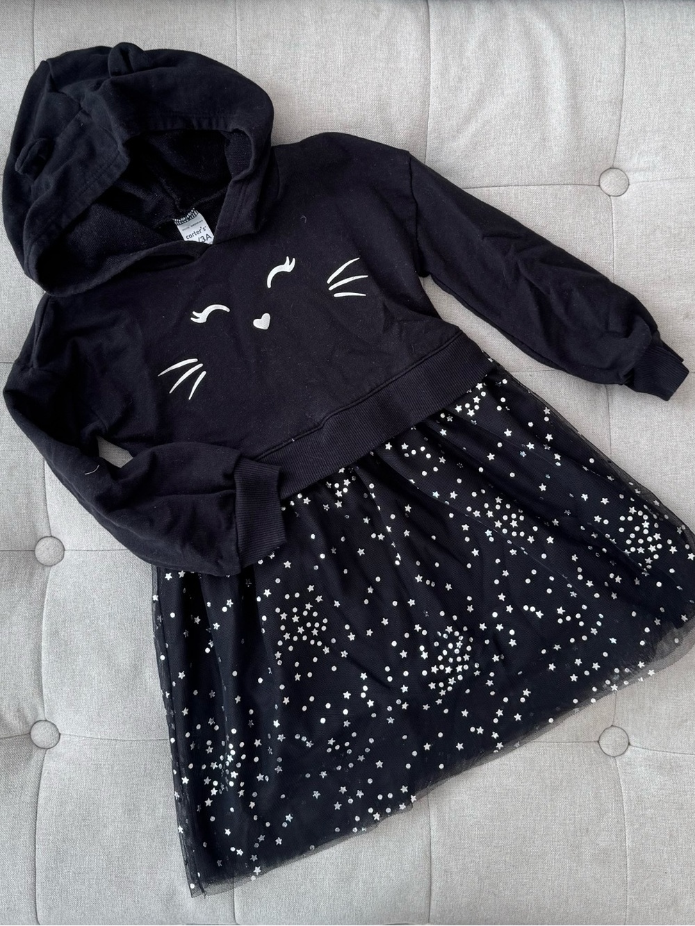 CARTERS Black Cat Dress — Size 3T